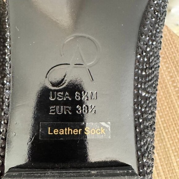 Adrianna Papell Black Sheer Mesh Black Crystal Embellished Ballet Flats Size 8.5 - Picture 13 of 13